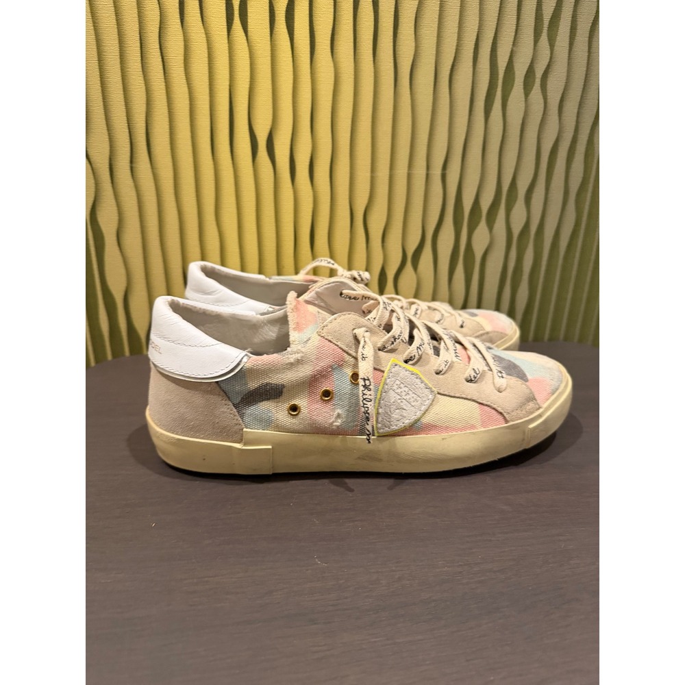 Philippe Model Paris‎ Womens 39 Pastel Camouflage Suede Canvas Sneakers Italy
